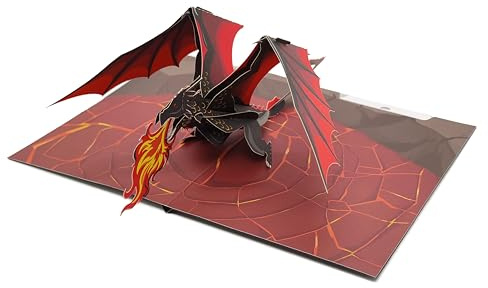 Dragon Fire Fantasy 3D-Pop-Up-Karte für Geburtstag, Abschluss, Valentinstag, Vatertag, Jahrestag, Dankeschön, Genesung, alle Anlässe