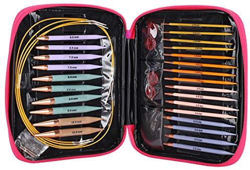 13 Paar Austauschbare Stricknadelset, Stricknadeln Set Austauschbare Rundstricknadeln mit 2,75 mm-10 mm