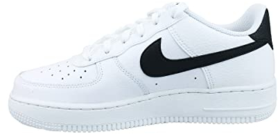 Nike Air Force 1 (GS), niedrige Turnschuhe für Kinder und Jugendliche, Weiß, Schwarz, Weiß, 38 EU