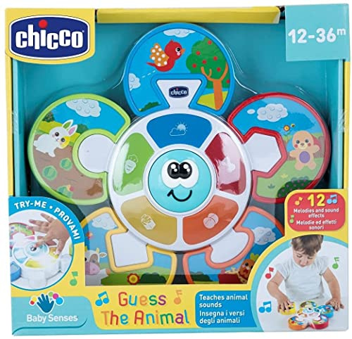 Chicco Gioco Centro Attività Indovina L'Animale, Gioco Elettronico Con Luci E Suoni, Insegna I Versi Degli Animali, Batterie Incluse, Età 12-36 Mesi, Multicolore