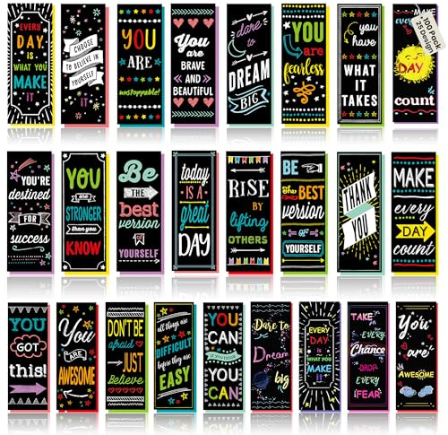 Iconikal 100-Count Inspirational, Motivational, Gratitude, Appreciation, Kindness & Encouragement Sayings Bookmarks