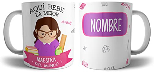 Taza Maestra Personalizada | Frase Bonita para Profesora | Regalo Original con Nombre
