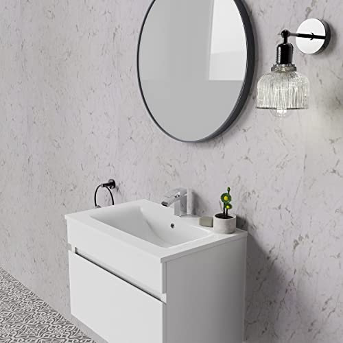 Aquariss Bathroom 1m x 2.4m Shower Wall Panels Bathroom PVC Cladding Wet Wall Gloss White Marble
