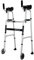 Marco para caminar ligero para silla de ruedas con soporte de brazo, 101 – 116 cm de altura ajustable con ruedas de aluminio, silla de viaje cómoda con ruedas