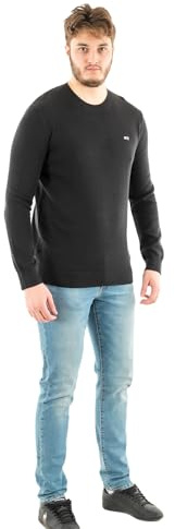 Tommy Jeans Tjm Slim Essential Light Sweater Dm0dm18895 Suéter, Negro (Black), XL para Hombre