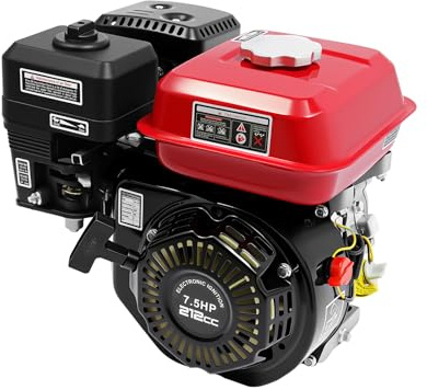 Motor Gasolina 4 Tiempos 208 cc 7,5 CV, eje 20 mm, Arranque Manual | 3600rpm Motor Gasolina, Motor Industrial de 4 Tiempos, Motor de 1 Cilindro