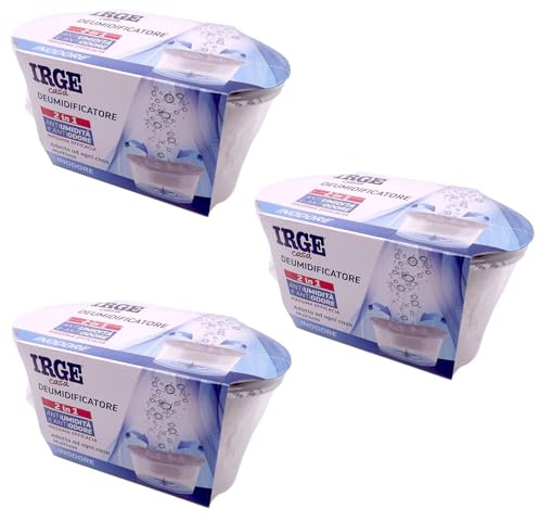 SET 3 vaschette 400 ml assorbi umidità anti odore deumidificatore sali per bagno cucina camper caravan roulotte ripostiglio dispensa armadio - INODORE