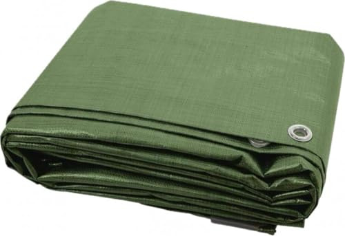 BK SHOP Abdeckplane Wasserdicht - 3 x 3 m 90 g/m2 | Gewebeplane 3 x 3 m, Grün wasserdichte Plane, Schutzplane 90 g/m2, Abdeckplanen in den Garten