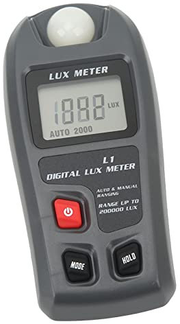 Digitaler Lichtmesser, Beleuchtungsstärke, Automatische Abschaltung Lux-Messgerät mit Aufzeichnungsfunktion, mit Großem Testbereich von 0,1–200000 Lx und 0,01–20000 Fc