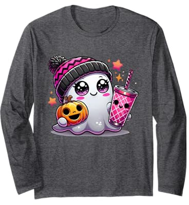 Chemise d'halloween pour Femmes, Pyjama d'halloween à Motif de Citrouille fantôme Manche Longue