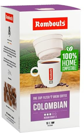 Rombouts compostable 1 Cup Filters Colombian Coffee 40 Individual Servings