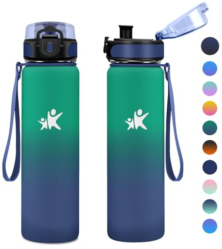 KollyKolla Trinkflasche Edelstahl 500ml, Thermosflasche, BPA-Frei Isolierflasche, Auslaufsicher Thermoskanne, Wasserflasche für Kinder, Schule, Sport, Sprudel, Fitness, Outdoor, Camping