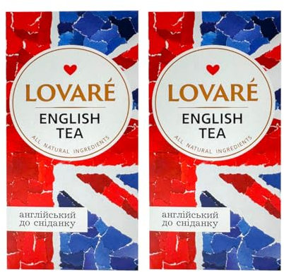 Lov-are English Breakfast Black Tea 48G 24 Tea Bags Fine Black Long Leaf Tea Bags Individually Wrapped Gift Box Sets for Tea Lovers 24 Tea Bags of 2G Fine Black Tea Bags Product of ‎Ukraine Pack Of 2