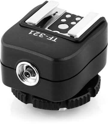 Flashing Hot Shoe Converter TF321 Adapter PC Sync Socket Hot Shoe Converter For 580EX 580EX II 550EX 430EX 430EX II