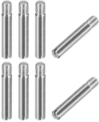 QUARKZMAN 8 Stück M5 x 30mm geschlitzt männlich gerade Gewindestifte, Spannstift Sortiment Zylindrischer Stift aus 304 Edelstahl, Gewindedübel für Möbel Schränke Vitrine Kleiderschrank