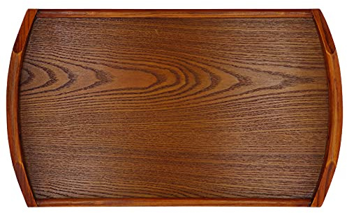 ANKROYU Hölzerne Servierschale rechteckige tragbare Obstdessertschale mit Griff für Home Hotel Verwendung 45x27x4,5 cm