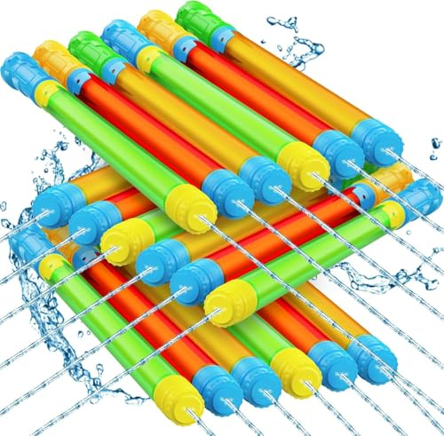 LATERN 12 Pezzi Pistole ad Acqua per Bambini, 42CM Colori Misti Pistola ad Acqua in Plastica Spara ad Acqua Giocattolo da Spiaggia per L'estate Piscina Giardino Esterno Acqua Bomboniere (3 Colori)