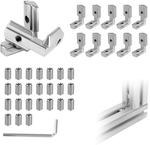 12 Stück Nutensteine M6 T Nut M6 4040 Schiebemuttern Aluprofil Verbinder T-Mutter Edelstah L-Form Nutmuttern mit Schrauben Gleitmutter für C Aluprofil-Extrusionsschlitz EU Standard-40-Serie Aluschiene