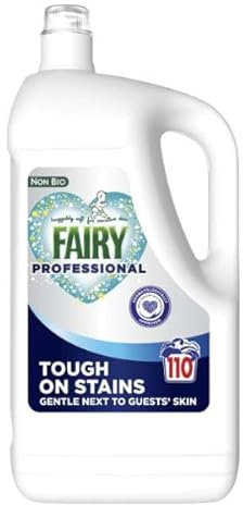 Masterpart Fairy Non-Bio Lessive Liquide Professionnelle 4,95 L 110 Lavages Détachant Doux pour la Peau Convient pour un Usage Professionnel 4,95 L