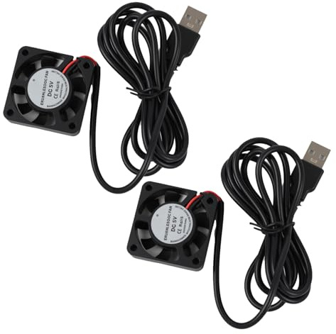 2 Stück 40 x 40 x 10 mm DC 5 V USB Mini Kühlventilator, Leiser 4010 Bürstenloser Lüfter mit Drähten, USB Lüfter, Mini Ventilator USB Leise, 4 cm Bürstenloser DC-Lüfter 5 V für 3D-Drucker Laptops