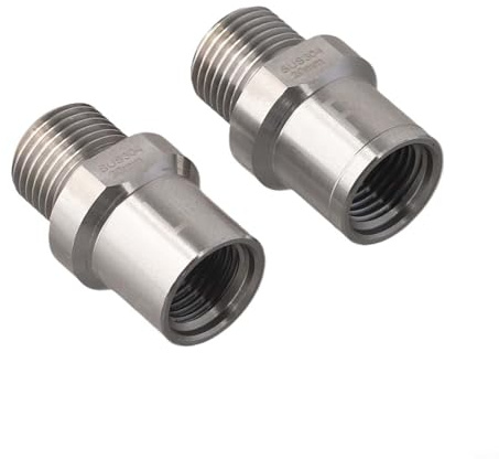 Jotekonoby Edelstahl für Fahrradpedaladapter für 1/2 Zoll auf 9/16 Zoll Pedal und Kurbelkompatibilität, Fahrradpedal-Größenkonverter mit 304 Metallkonstruktion
