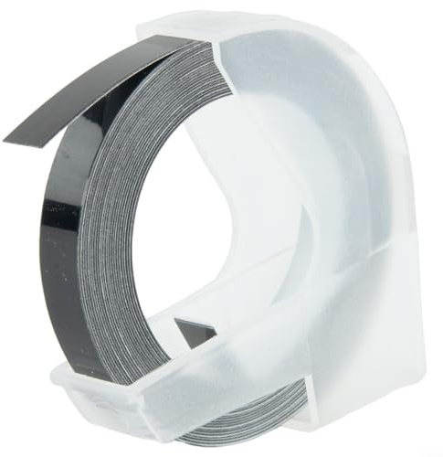 UrbanHui 6mmx3m Multi Color Embossing Label Maker Refill Tape for DYMO 12813 12814 1610 1540 1535 1575 17266 and for MOTEX 5500A 5500B, Set of 5 Colors for Organizing Home and Office(Black)