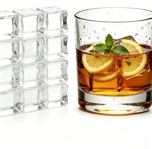 12 Pcs Clear Plastic Ice Cubes, 18mm Fake Ice Cubes,for Photography Display