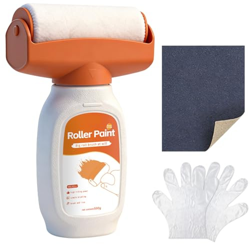 Nlsqw White Paint Roller Touch Up,Roller Paint,Wall P-aint R-oller,White Wall P-aint Touch Up,W-hite R-oller Pa-int 500g, Footprints, Scratches, Quick Drying, Low Odor, Easy To Use