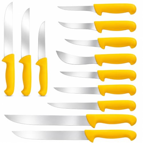 Generico Versalia Set 12 Coltelli da Macellaio Professionali Acciaio Inox