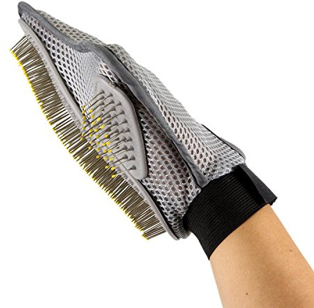 Pet Grooming Glove Brush Massage Comb with Wire Pin Hair Removal Bath Brush Healthcare Tool for Pets Dogs Cats,a Set of 2 Pcs