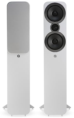 Q ACOUSTICS 3050i Standlautsprecher Paar Arctic White - 2-Wege-Reflexgehäuse, Bass-Treiber 2 x 165 mm (6,5 Zoll), Hochtöner 22 mm (0,9 Zoll) - Hoher Stereo/Surround-Sound