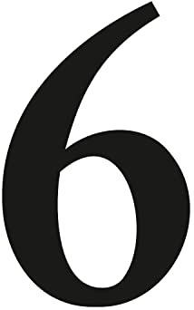 iSecur Autocollant Chiffre 6 Noir 10 cm Numéro Maison - kfz4716 | Caractère adhésif résistant intempéries pour boîte aux lettres porte extérieur