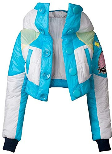 Poetic Walk Anime Womens Green White Winter Cosplay Costume Halloween Jacket (Womens-XL, Jacket)