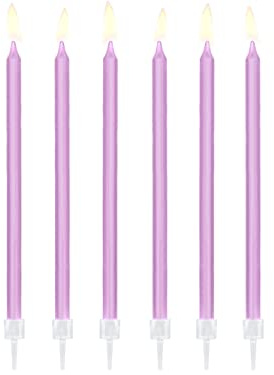 12 PZ Candeline Compleanno LILLA da 14 cm