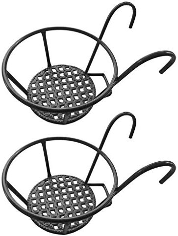 Cabilock 2piezas Soporte De Macetas Colgantes De Hierro para Balcón y Jardín De Resistente y Duradero para Decorar Interiores y Exteriores Color Marrón