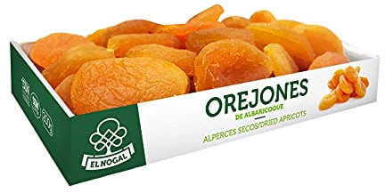 EL NOGAL Frutas Deshidratadas Orejon de Albaricoque Bandeja, 200 G