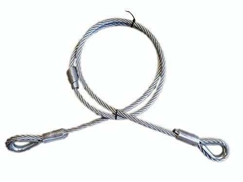 ALFA LOGISTIK Drahtseil 10mm Dicke 4m Länge – Stahlseil mit Ösen – Drahtseil mit Kauschen - Langlebiges Rankhilfe Drahtseil Set - Seilspanngarnitur