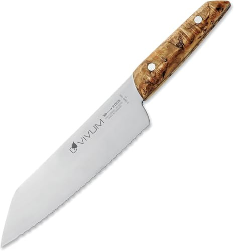 F. DICK Allzweckmesser VIVUM 18 cm - rostfrei, Klinge extra scharf, 58 HRC, Universalmesser Birkenholz Designgriff komfortabel - Spezialstahl Küchenmesser - Profi Messer Made in Germany - 83644182H