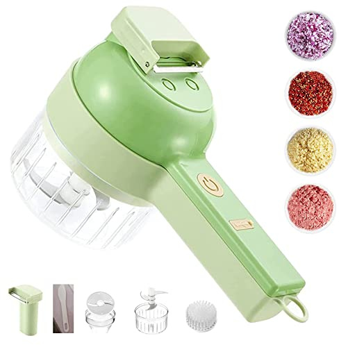 NMJHEVX Electric Mini Garlic Chopper, Portable Garlic Masher, Food Processor, 4 in 1 Handheld Multifunctional Electric Vegetable Chopper Set for Kitchen, Baby Food