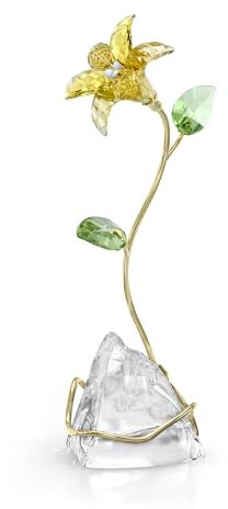 Swarovski Figurina di giglio Florere, cristalli multicolore e metallo rifinito color oro, parte della collezione Florere