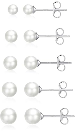 Winzige Perlen-Ohrstecker Für Damen, Sterling-Silber-Ohrstecker-Set Für Mädchen, hypoallergen, Leicht, Kleine Knorpel-Ohrstecker Für Damen