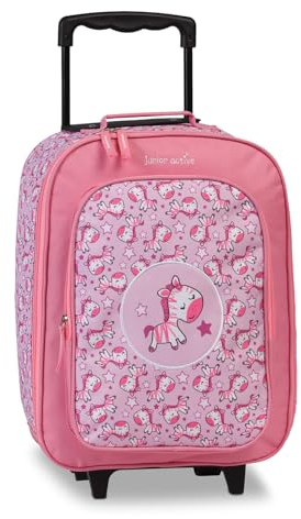 Fabrizio leichter Kindertrolley Kabinen Kinderkoffer Kindergepäck 20672, Farbe:Rosa/Weiss