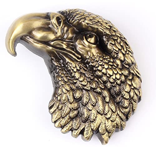 Longcreek Adler-Gürtelschnalle für Herren, Wikinger-Adlerkopf-Gürtelschnalle, Amerikanische Weißkopfseeadler-Gürtelschnalle, Western-Cowboy-Gürtelschnalle, Punk-Rock-Gürtelschnalle (Bronze)