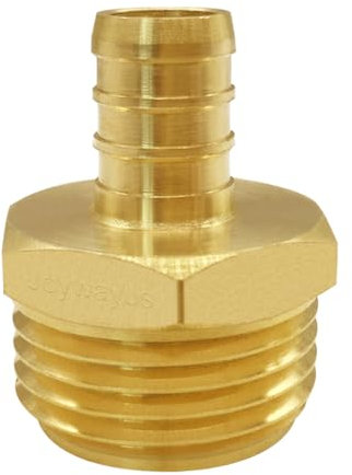 Joywayus Adaptador Manguera, Conector de Manguera de Agua de Jardín PEX de 1/2 pulgada x 3/4 pulgadas Macho de Rosca GHT Hexagonal de Latón para Casa/Barco/Césped/Lavado Eléctrico/Riego