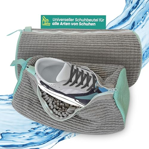 GRANDAT® 2Pcs Schuhe Waschbeutel Sneaker Für Waschmaschine Schuhwaschbeutel Wiederverwendbarer Waschbeutel Mit Reißverschluss Schuhe Wäschesack Netzschuhe Wäschesack für Sneaker (Grau)