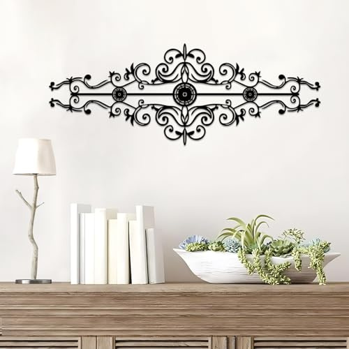ESTART Metall rolle Wanddekoration, rustikales Eisen-Wandmedaillon, kleine traditionelle hängende Blumenrolle, Metall-Wandkunst für Zuhause, Wohnzimmer, Veranda, Tür über Flur, Eingangsdekoration