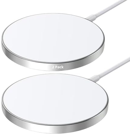 15W Magnetische Wireless Ladegerätchen mit Schnellloade, 2-Pakett Kompatibel mit iPhone 17，16,15,14,13,12. Serie; Galaxy S25,S24. Serie; Pixel 9,8. Serie und Qi-zulässige Geräte mit starken Magneten