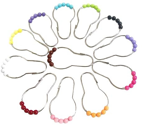Alipis 12pezzi Ganci Per Tende Da Doccia Ganci Ad Anello Per Tende in Acrilico Rotelle Da Bagno Anelli Scorrevoli Accessori Pratici Per Bagno