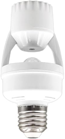 Douille d'ampoule à détecteur de mouvement à visser - Douille E27 avec induction radar intelligente | Adaptateur d'ampoule intelligente marche/arrêt automatique, pour couloir, escaliers, couloir et Ga