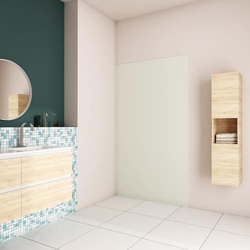 AICA Panneau mural de douche couleur ivoire 80x210cm Panneaux muraux salle de bain habillage mural aluminium